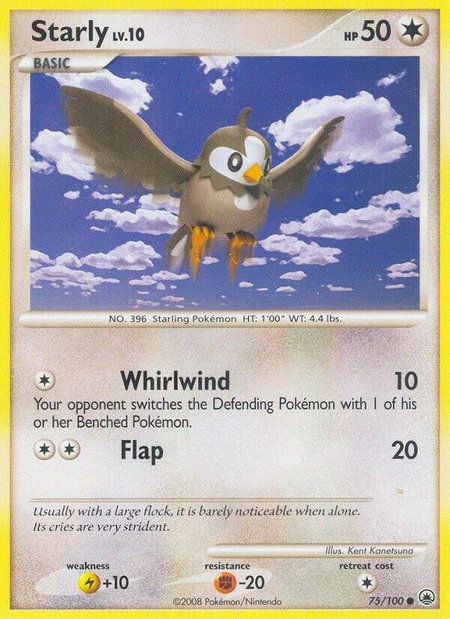 Starly trading card from Majestic Dawn Starly - Majestic Dawn Pokémon trading card