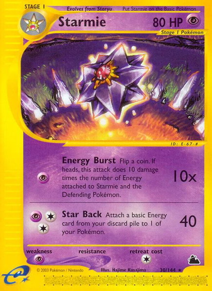 Starmie (30) trading card from Skyridge Starmie (30) - Skyridge Pokémon trading card