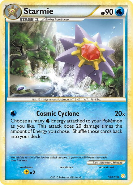 Starmie trading card from HeartGold SoulSilver Starmie - HeartGold SoulSilver Pokémon trading card