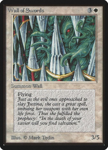 Wall of Swords - Beta Edition Magic: The Gathering trading card