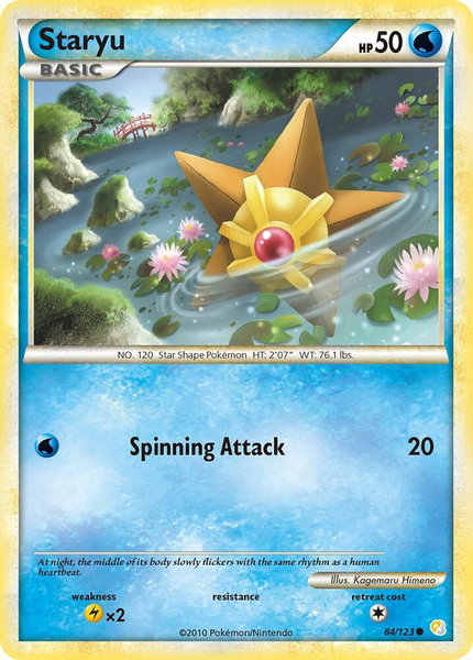 Staryu trading card from HeartGold SoulSilver Staryu - HeartGold SoulSilver Pokémon trading card