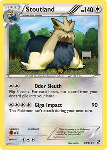 Stoutland - Black and White (BLW) #83/114 - Rare Pokémon Trading Card