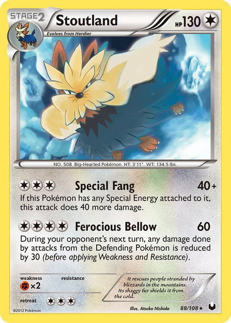 Stoutland - Dark Explorers Pokémon trading card