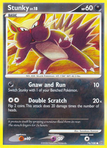 Stunky trading card from Stormfront Stunky - Stormfront Pokémon trading card