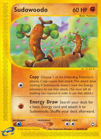 Sudowoodo - Aquapolis (AQ) #036/147 - Rare Pokémon Trading Card