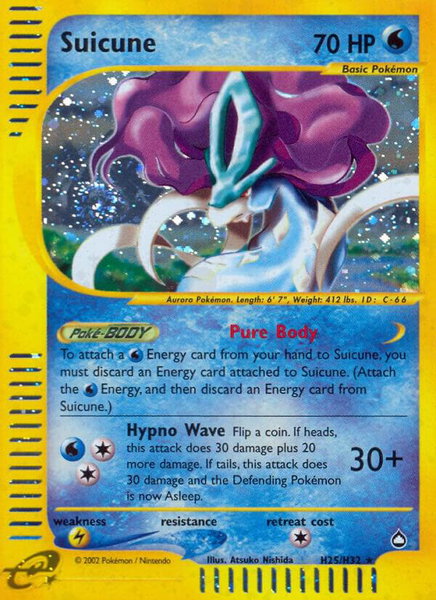 Suicune (H25) trading card from Aquapolis Suicune (H25) - Aquapolis Pokémon trading card