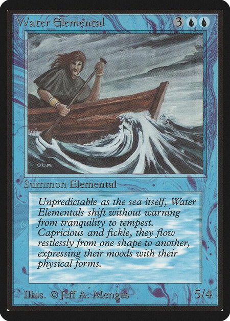 Water Elemental trading card from Beta Edition Water Elemental - Beta Edition Magic: The Gathering trading card
