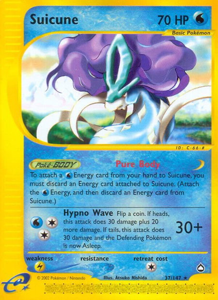 Suicune - Aquapolis Pokémon trading card