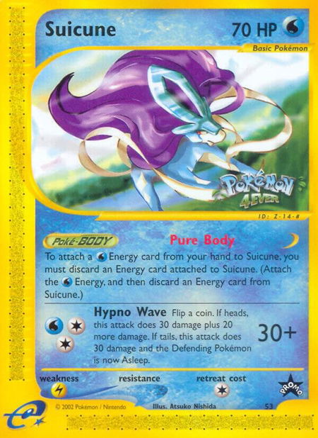 Suicune trading card from WoTC Promo Suicune - WoTC Promo Pokémon trading card