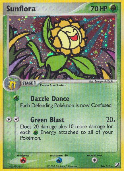Sunflora trading card from Unseen Forces Sunflora - Unseen Forces Pokémon trading card