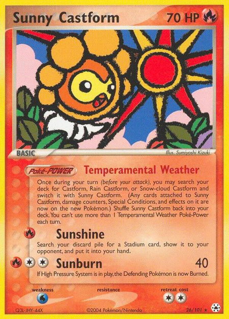 Sunny Castform - Hidden Legends Pokémon trading card