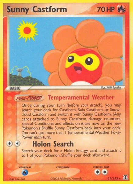 Sunny Castform trading card from Delta Species Sunny Castform - Delta Species Pokémon trading card