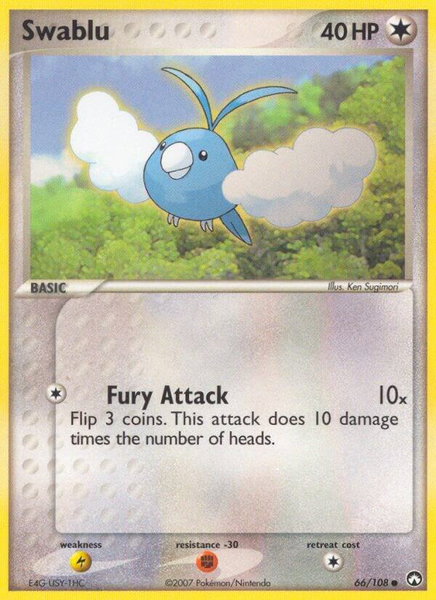 Swablu trading card from Power Keepers Swablu - Power Keepers Pokémon trading card