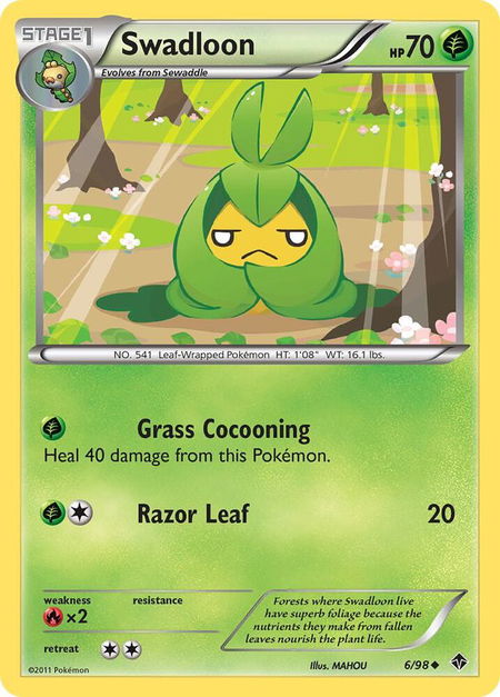 Swadloon (6) - Emerging Powers Pokémon trading card