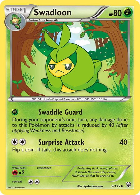 Swadloon - Plasma Storm Pokémon trading card