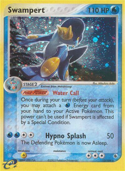 Swampert - 13/109 trading card from Ruby and Sapphire Swampert - 13/109 - Ruby and Sapphire Pokémon trading card