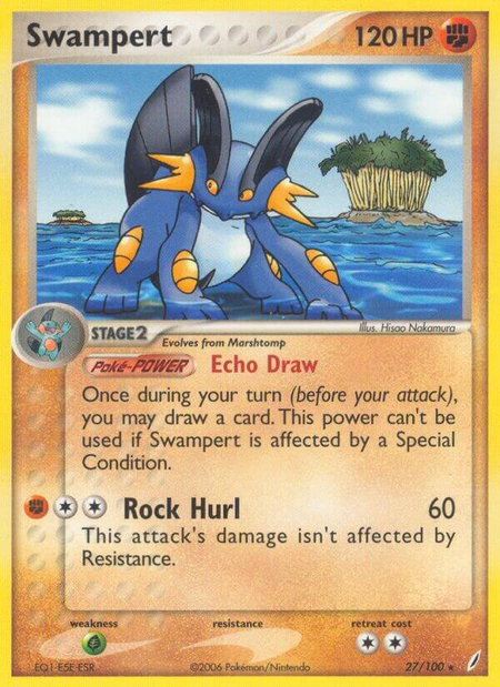 Swampert trading card from Crystal Guardians Swampert - Crystal Guardians Pokémon trading card