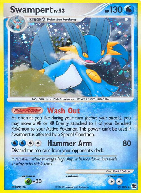 Swampert - Great Encounters Pokémon trading card