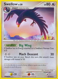 Swellow - Legends Awakened (LA) #73/146 - Uncommon Pokémon Trading Card