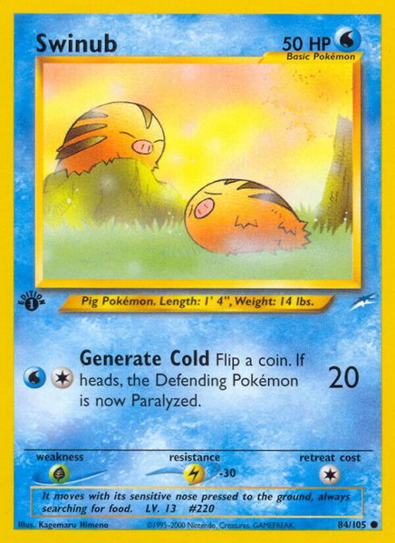 Swinub trading card from Neo Destiny Swinub - Neo Destiny Pokémon trading card