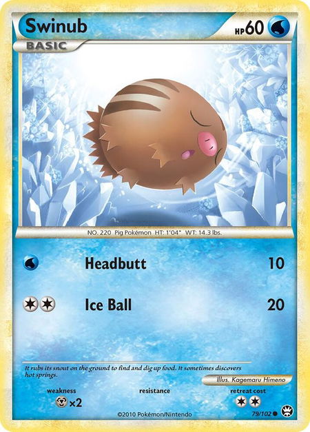 Swinub trading card from Triumphant Swinub - Triumphant Pokémon trading card