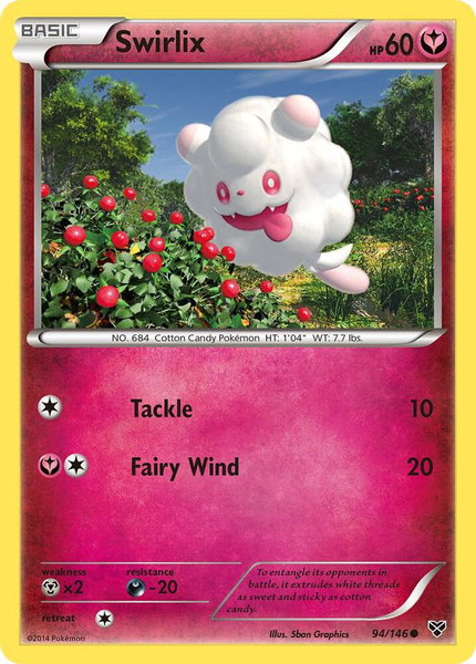 Swirlix trading card from XY Base Set Swirlix - XY Base Set Pokémon trading card