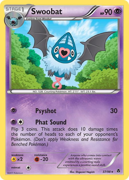 Swoobat - Emerging Powers Pokémon trading card