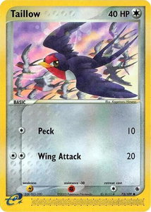 Taillow - Ruby and Sapphire (RS) #72/109 - Common Pokémon Trading Card