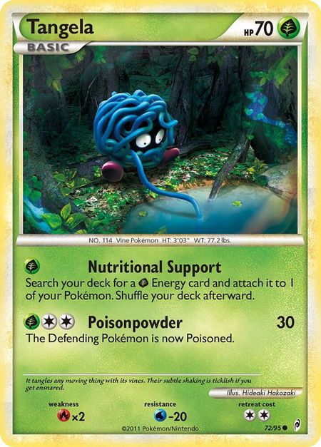Tangela trading card from Call of Legends Tangela - Call of Legends Pokémon trading card