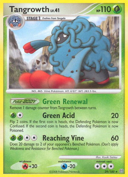 Tangrowth trading card from Stormfront Tangrowth - Stormfront Pokémon trading card