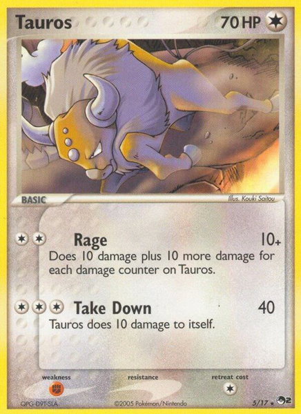 Tauros - POP Series 2 Pokémon trading card