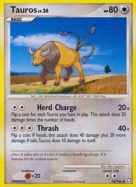 Tauros - Legends Awakened Pokémon trading card