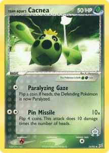 Team Aqua's Cacnea - 24/95 - Team Magma vs Team Aqua (MA) #24/95 - Uncommon Pokémon Trading Card