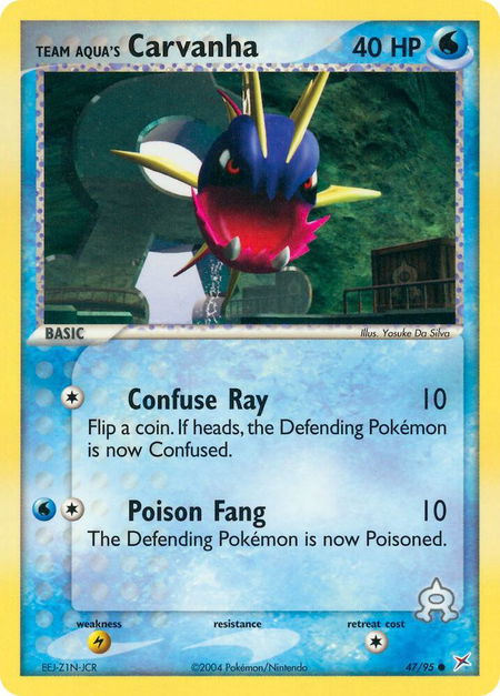 Team Aqua's Carvanha - 47/95 - Team Magma vs Team Aqua Pokémon trading card