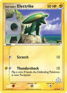 Team Aqua's Electrike - 52/95 - Team Magma vs Team Aqua (MA) #52/95 - Common Pokémon Trading Card