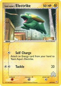 Team Aqua's Electrike - 53/95 - Team Magma vs Team Aqua (MA) #53/95 - Common Pokémon Trading Card