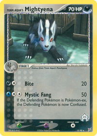 Team Aqua's Mightyena - 15/95 - Team Magma vs Team Aqua (MA) #15/95 - Rare Pokémon Trading Card