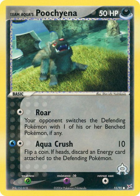 Team Aqua's Poochyena - 55/95 - Team Magma vs Team Aqua Pokémon trading card
