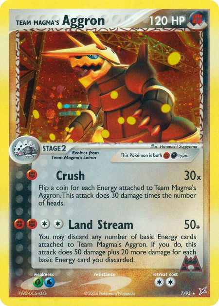 Team Magma's Aggron - Team Magma vs Team Aqua Pokémon trading card