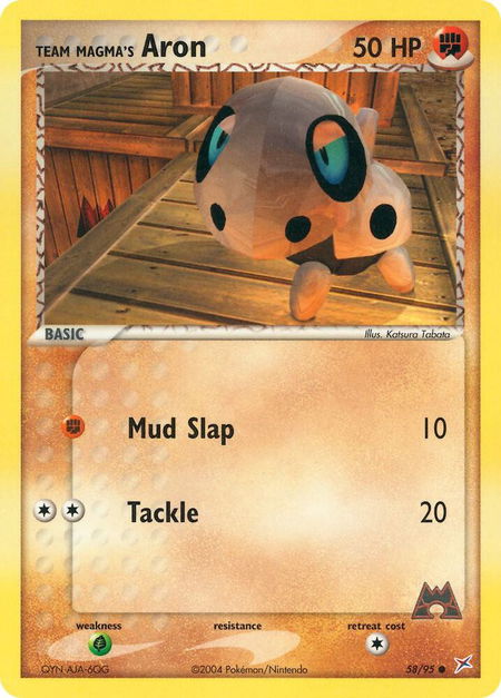 Team Magma's Aron - 58/95 - Team Magma vs Team Aqua Pokémon trading card