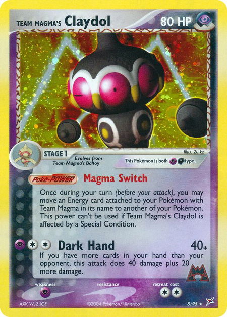 Team Magma's Claydol - 8/95 - Team Magma vs Team Aqua Pokémon trading card