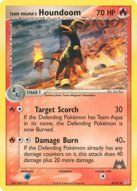 Team Magma's Houndoom - 34/95 - Team Magma vs Team Aqua Pokémon trading card