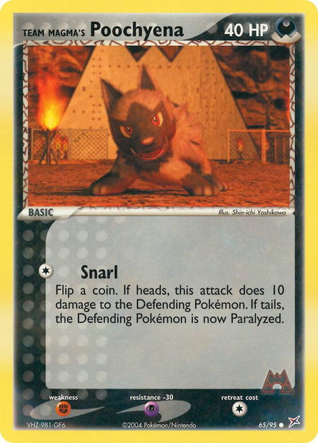 Team Magma's Poochyena - 65/95 - Team Magma vs Team Aqua Pokémon trading card