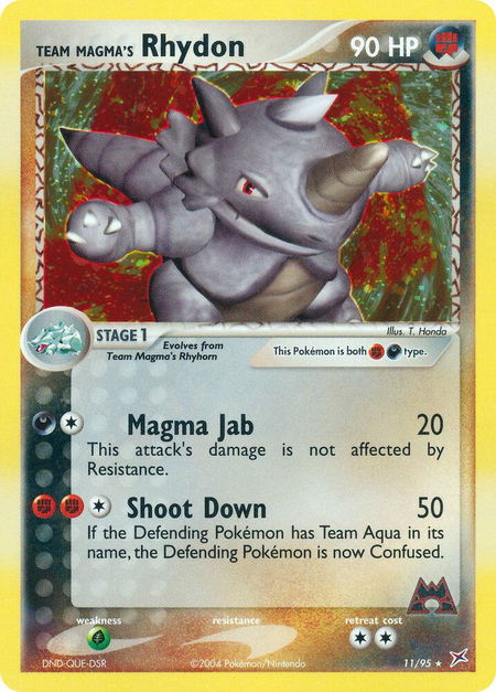 Team Magma's Rhydon - 11/95 - Team Magma vs Team Aqua Pokémon trading card