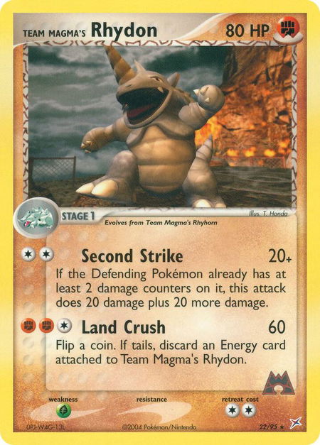 Team Magma's Rhydon - 22/95 - Team Magma vs Team Aqua Pokémon trading card