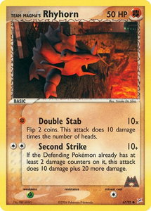 Team Magma's Rhyhorn - 67/95 - Team Magma vs Team Aqua (MA) #67/95 - Common Pokémon Trading Card