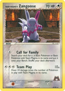 Team Magma's Zangoose - Team Magma vs Team Aqua (MA) #23/95 - Rare Pokémon Trading Card