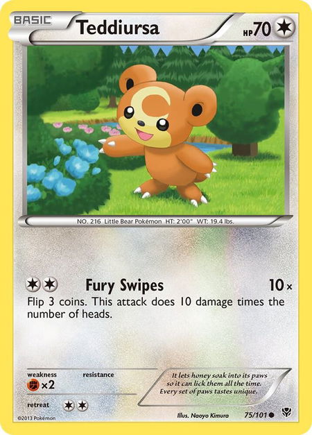 Teddiursa - Plasma Blast Pokémon trading card