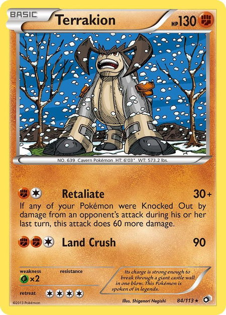 Terrakion - Legendary Treasures Pokémon trading card