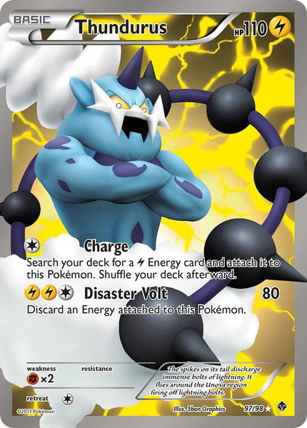 Thundurus (97 Full Art) - Emerging Powers Pokémon trading card